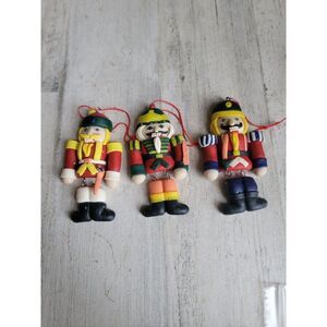 Clay dough Nutcracker soldier dangling ornament Xmas set